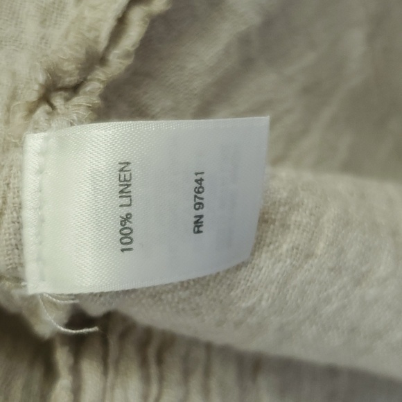 Pure Jill Linen Button Front Gauzy Crinkle Top Size Medium - Picture 5 of 7